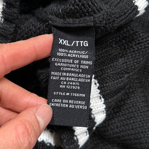 Vintage Hockey NHL Quebec Nordiques Black White V Neck Sweater Mens 2XL - Picture 5 of 6